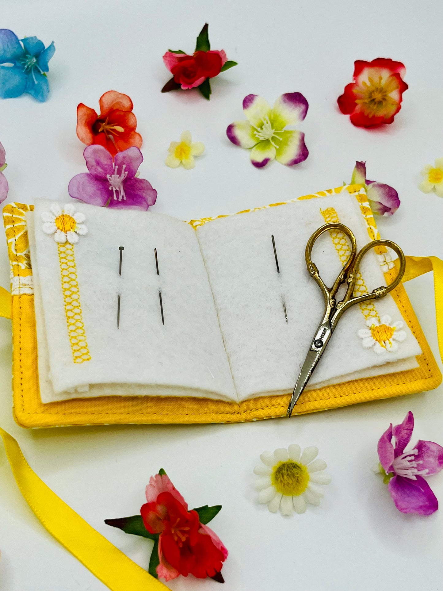 Handmade Needle Book - 'Daisy Day' Floral Sewing Accessory