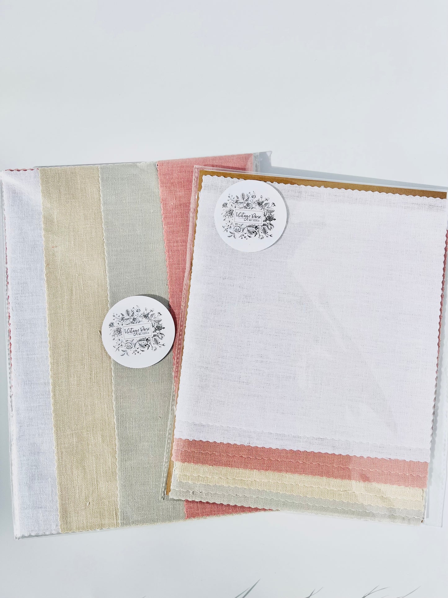 Linen Embroidery Fabric Bundle (two sizes available - 8" or 12" squares)