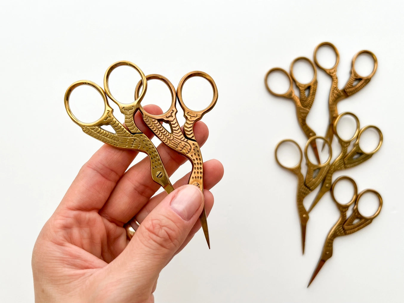 Embroidery Stork Scissors, Small Bird Scissors (Dark Gold)