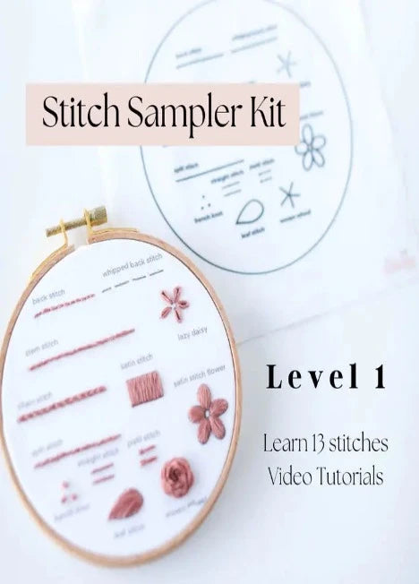 Embroidery Stitch Sampler Kit - Level 1 - Beginner