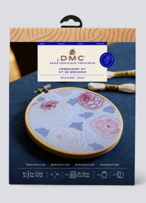 DMC Designer Embroidery Kit - Ranunculus